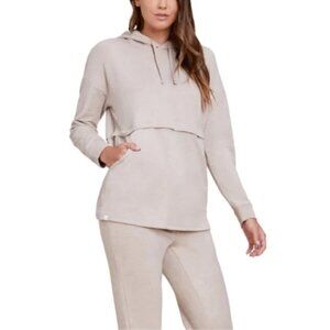 Barefoot Dreams Cream Malibu Collection Hoodie Luxe Lounge Anorak‎ Sweatshirt S